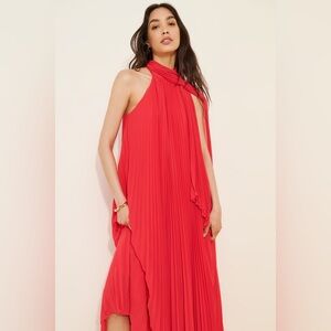 BHLDN Rosie High-Neck Pleated
Chiffon Maxi Dress